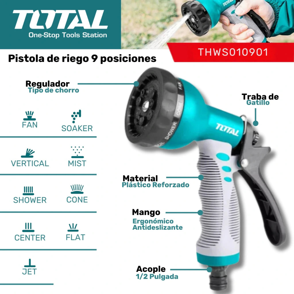 Pistola De Riego Ajustable 8 Posiciones