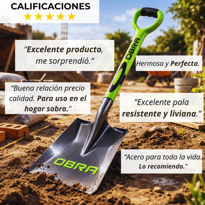 Pala Ancha Cuadrada Cabo De Hierro Revestido