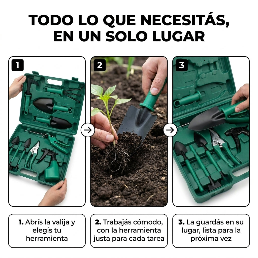 Kit De Jardineria 12 Herramientas