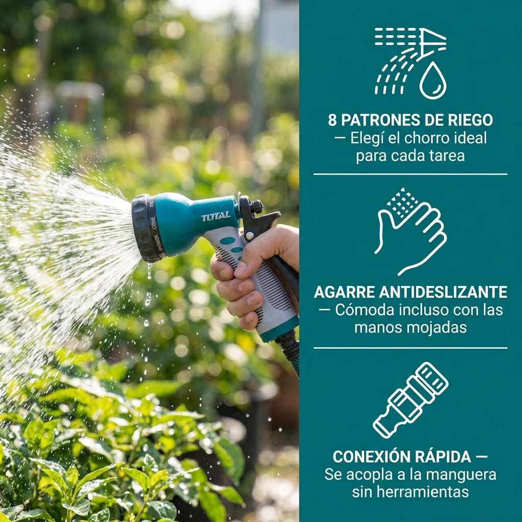 Pistola De Riego Ajustable 8 Posiciones